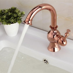 Fiego Rose Gold Sink Faucet Deck Mount - Bathroom Sink Faucets