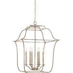 Quoizel - Quoizel GLY5206CS Six Light Foyer Pendant Gallery Century Silver Leaf - With a clean, simplistic design that is traditional in theme yet suits a variety of d?cors, the Gallery Collection is classic with a minimalistic effect. The slender candle sleeves come in ivory for an elegant look but are also provided in century silver leaf to match the finish of this beautiful collection.
