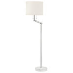 Hudson Valley Lighting - Essex 2-Light Floor Lamp by Mark D. Sikes, Polished Nickel - Transformative in nature, Essex is designed with function at its core. Anchored by a chic marble base, the lamp acts like a swing-arm style, articulating to move where needed. Available as a table lamp or floor lamp in two finishes.
