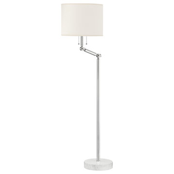 Essex 2-Light Floor Lamp by Mark D. Sikes, Polished Nickel