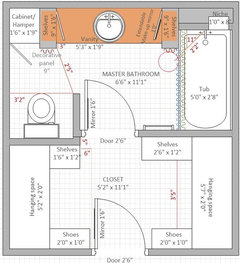 Need help with bathroom layout to maximize closet and storage!