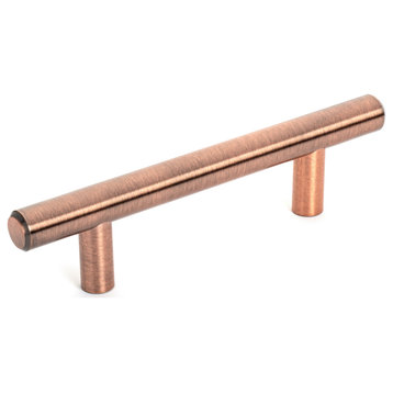 Antique Copper European Cabinet Bar Pull, 3" (76mm) Hole Spacing