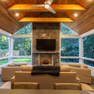 Outdoor area, Screened-in Patio, and a Luxurious Balcony in Riverside, CT
