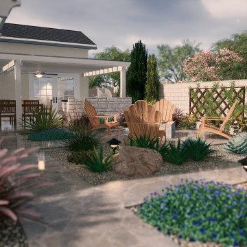 Complete Front & Backyard Landscape Design – 2D & 3D (California)