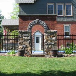 Natural Stone & Brick Arbor - Pergolas