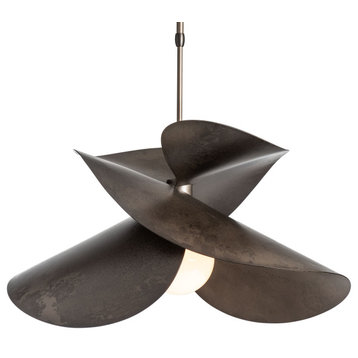 Hubbardton Forge 139455-1017 Hibiscus Large Pendant in Natural Iron