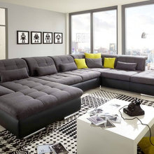 Modern Fabric Leather Sectional