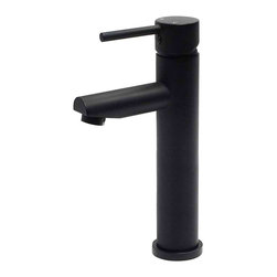 Round Tall Matte Black Basin Mixer SKU: MB04-R2 - Bathroom Taps and Shower Heads