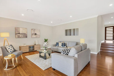 Photo of a transitional living room in Wollongong.