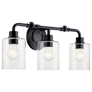Gunnison 3-Light 24" Bathroom Vanity Light in Black