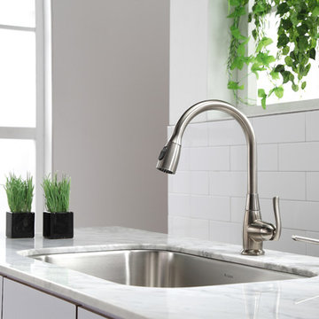 Kraus KBU14 stainless steel sink and KPF2230 pull-down kitchen faucet
