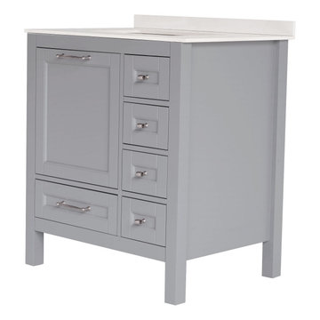 30 inch Gray Single Sink Vanity