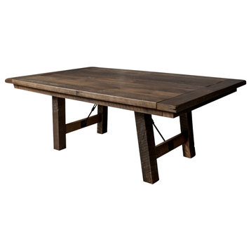 Montana Dining Table, Reclaimed Barnwood, Natural, 54x96, 2 Breadboard Exts