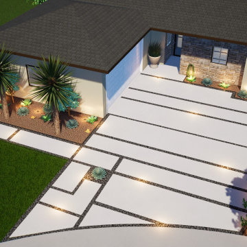 Modern concrete driveway - costa mesa