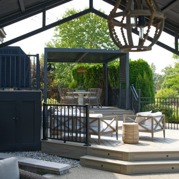 Custom Multi Tier Pool Deck with Cabana in Macomb, MI