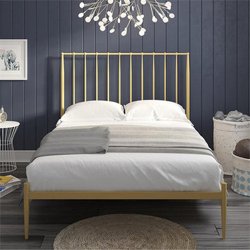 DHP Giulia Queen Metal Spindle Bed in Gold