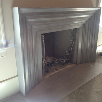 Pewter Mantel in home office or study
