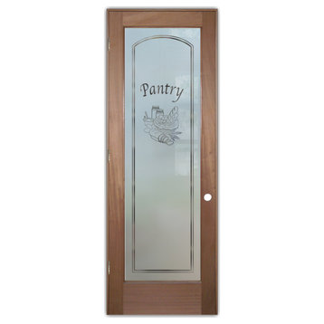 Pantry Door - Bread Basket - Mahogany - 28" x 84" - Knob on Right - Pull Open