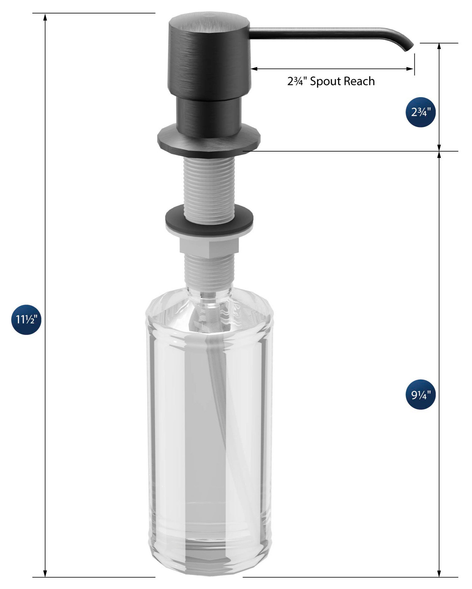 Karran SD25 Kitchen Soap/Lotion Dispenser, Gunmetal Grey