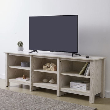 Modern Entertainment Center, Modular Design With Cable Management, White