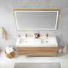 Palencia Wall-Mount Floating Bath Vanity, 60" Double Sink, With Mirror