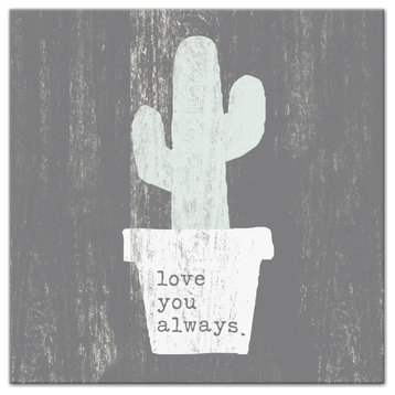 Love You Always Cactus 16x16 Canvas Wall Art