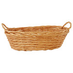 Wald Imports - Oval Willow Basket With Ear Handles - Complete your room with one of our wonderful decorative accents. Put the finishing touches to your home decor with this beautiful decorative piece. 17.5" Oval Willow Basket. Thick Willow With Light Brown Stain. Size: 17.5" X 10" X 4.5"H, 7" Oah.