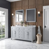 Tahoe Double Vanity Set With Mirrors, 60", Dove Gray With Yves Marble Top