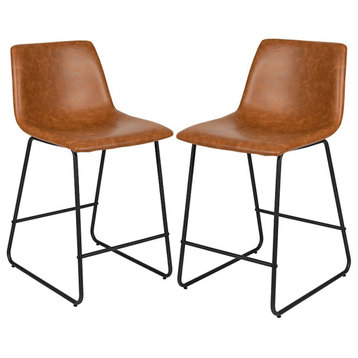 Flash Pack of 2, 24" Counter Height, Light Brown
