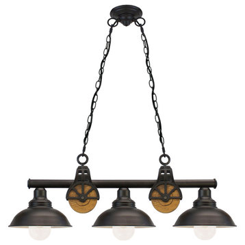 Warehouse Wood Pulley Chandelier