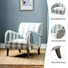 Mid-century Stripe Armchair With Wing Back, Blue