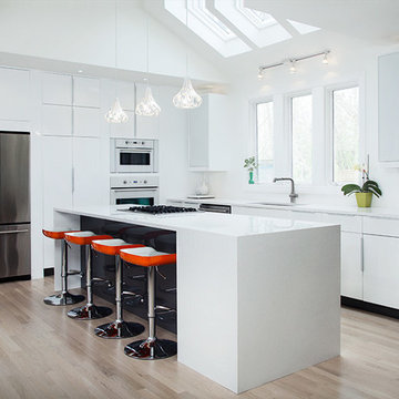 Ikea High Gloss White Kitchen by ModerNash of Nashville, TN