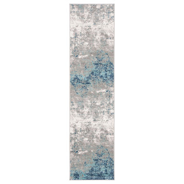 Safavieh Brentwood Collection BNT822 Rug, Light Grey/Blue, 2'x6'