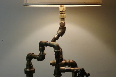 Inspiration for an industrial home office remodel in Bridgeport