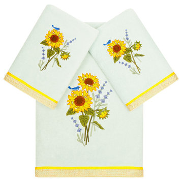 Linum Home Textiles 100% Turkish Cotton GIRASOL 3PC Embellished Towel Set