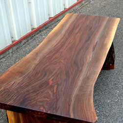 Live Edge Walnut Bench with Shelf - Accent And Storage Benches
