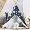 Pet Teepee, Blue With White Stars, Medium