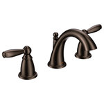 Moen - Moen Brantford 2-Handle High Arc Bathroom Faucet, Oil Rubbed Bronze - With intricate architectural features that transcend time, Brantford faucets and accessories give any bath a polished, traditional look. Classic lever handles, a tapered spout and globe finial give this collection universal appeal.