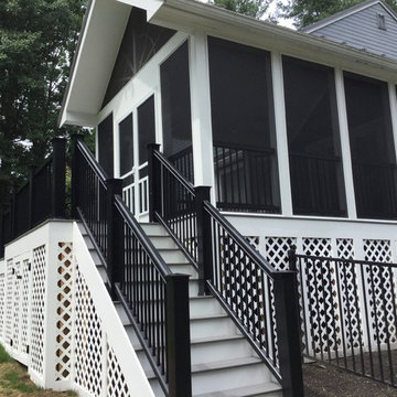Screened Porch with Black rails, and pet resistent screens