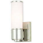 Livex Lighting - Livex Lighting 52121-35 Weston - One Light Wall Sconce - This stunning design features a polished nickel fiWeston One Light Wal Polished Nickel Sati *UL Approved: YES Energy Star Qualified: n/a ADA Certified: YES  *Number of Lights: Lamp: 1-*Wattage:60w Candelabra Base bulb(s) *Bulb Included:No *Bulb Type:Candelabra Base *Finish Type:Polished Nickel