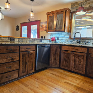 Rustic Kitchen Remodel Done in Hickory Cabinets