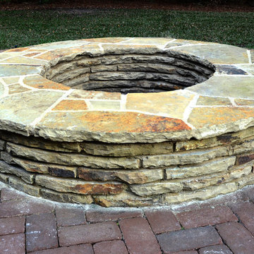 Brick Patio Sandstone Fire Pit