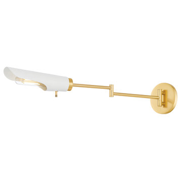Harperrose 5" High Aged Brass/ Soft White Wall Sconce