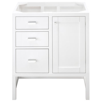 Addison 30" Single Vanity Cabinet, Glossy White, No Top