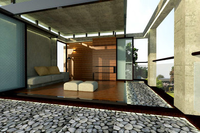 Contemporary Wooden Deck House