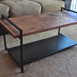 Hammered copper top coffee table - Coffee Tables
