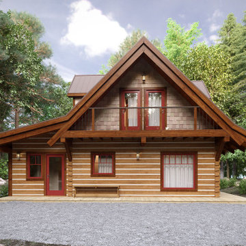 Log Home "Lot-0" Canada, 3D Visualization.