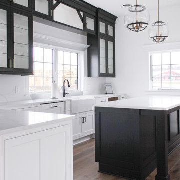 Black and White Clubhouse Kitchen
