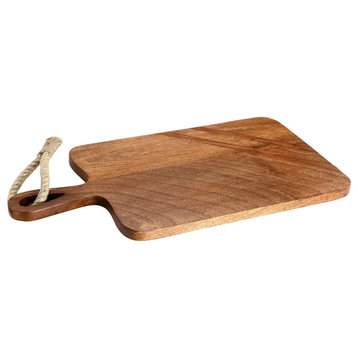 The Mascot Hardware 19.5'' x 10'' Paddle Shaped Wooden Cutting Board With Handle