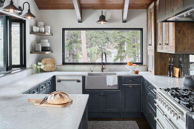 Mountain style kitchen photo in Denver